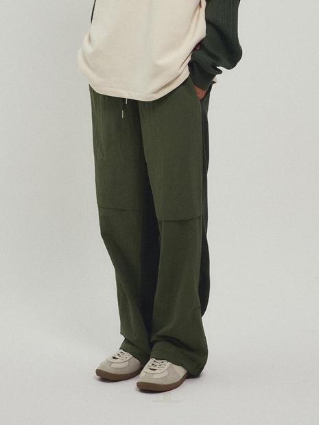 Back to Back Cotton Wide Pants_Khaki