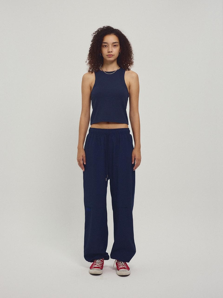 Back to Back Cotton Wide Pants_Navy