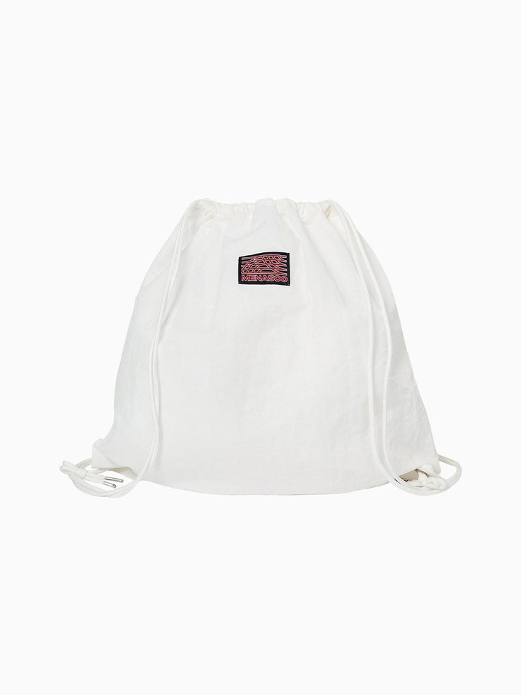 MENASOO NYLON STRING BACKPACK_WHITE