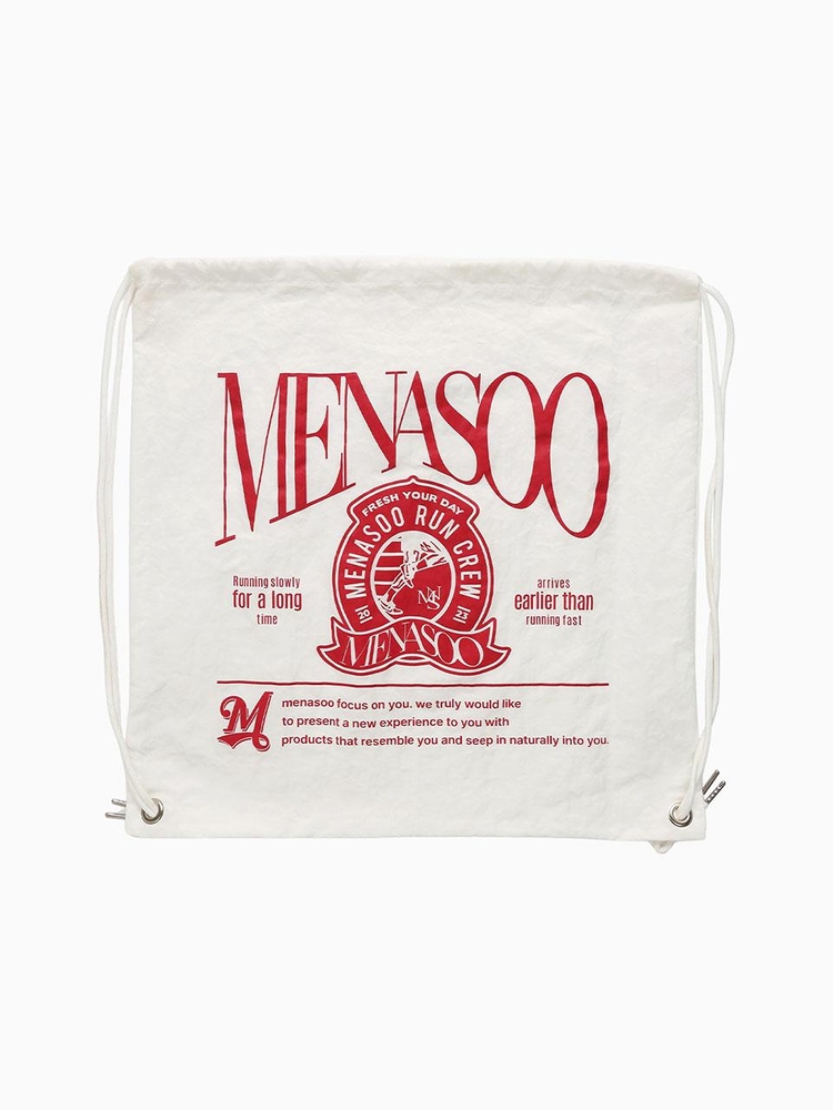 MENASOO NYLON STRING BACKPACK_WHITE