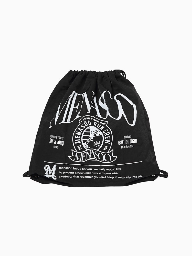 MENASOO NYLON STRING BACKPACK_BLACK