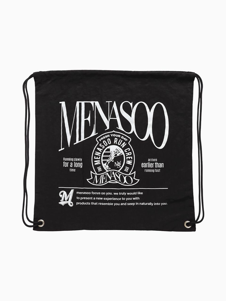 MENASOO NYLON STRING BACKPACK_BLACK