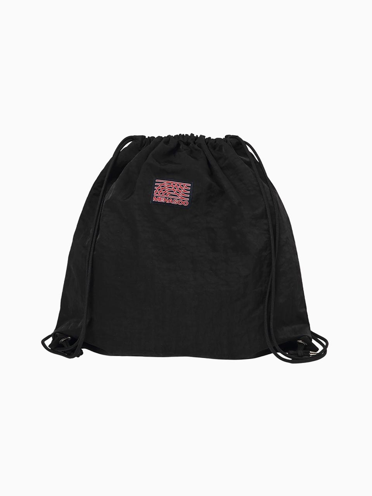 MENASOO NYLON STRING BACKPACK_BLACK