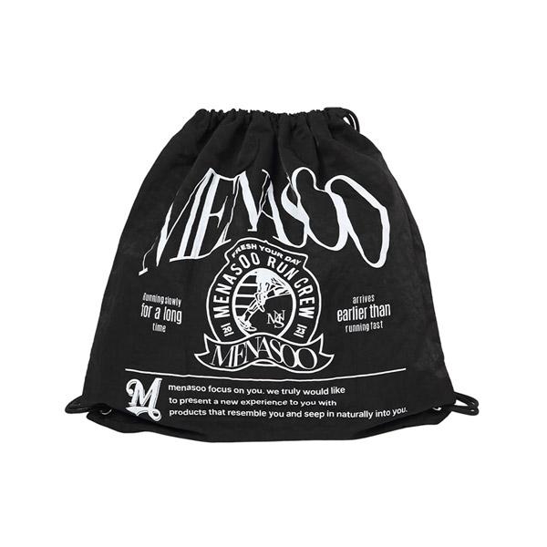 MENASOO NYLON STRING BACKPACK_BLACK