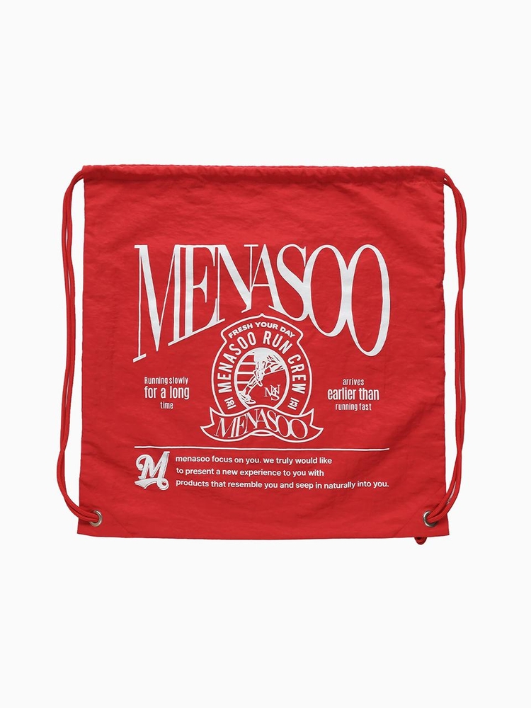 MENASOO NYLON STRING BACKPACK_RED