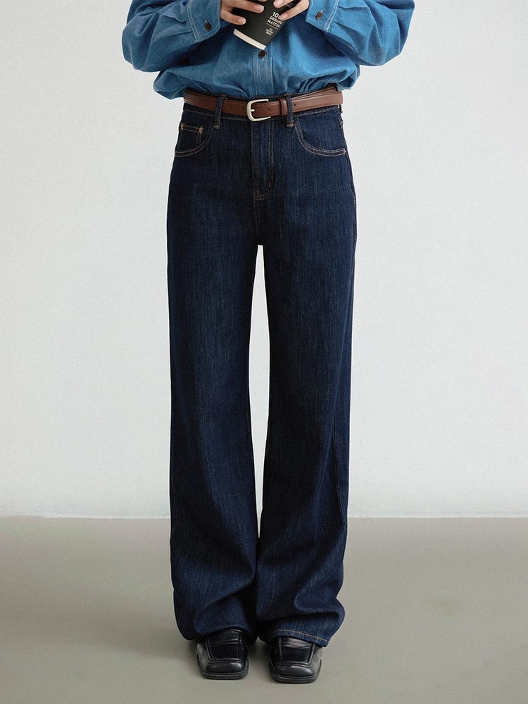 LS_Straight leg blue jeans