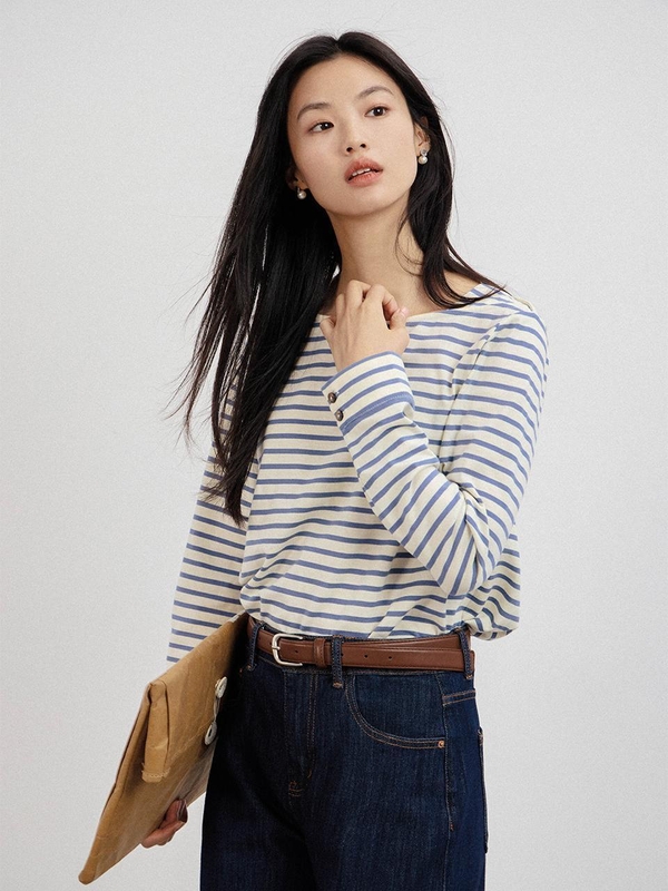 LS_Blue-white striped long sleeve top