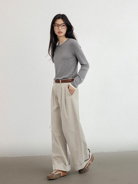 LS_Wide leg loose slacks_3color