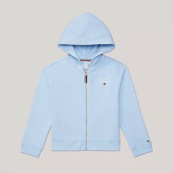 타미힐피거 걸즈 Hilfiger 로고 집업 후드 LT Blue