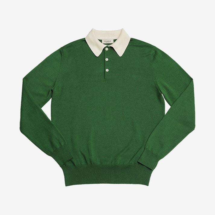 Combination Polo Knit (Green)