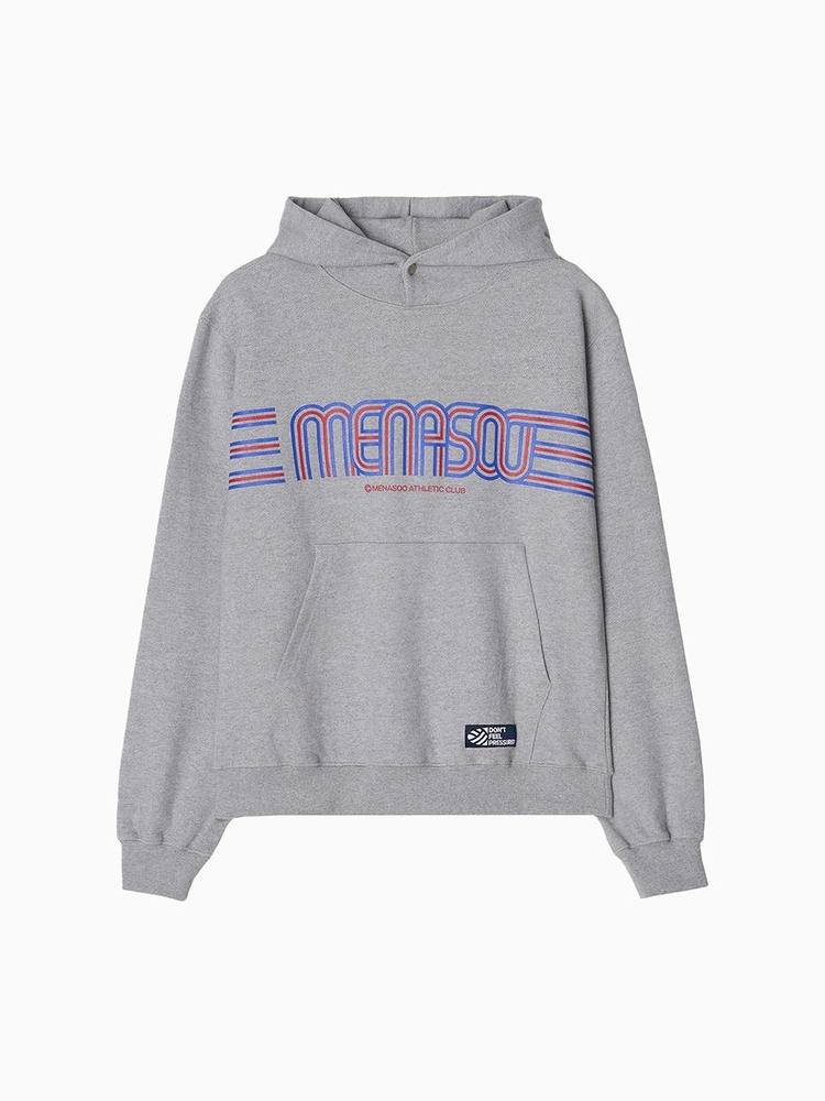 Menasoo Stripe Logo Hoodie_Gray