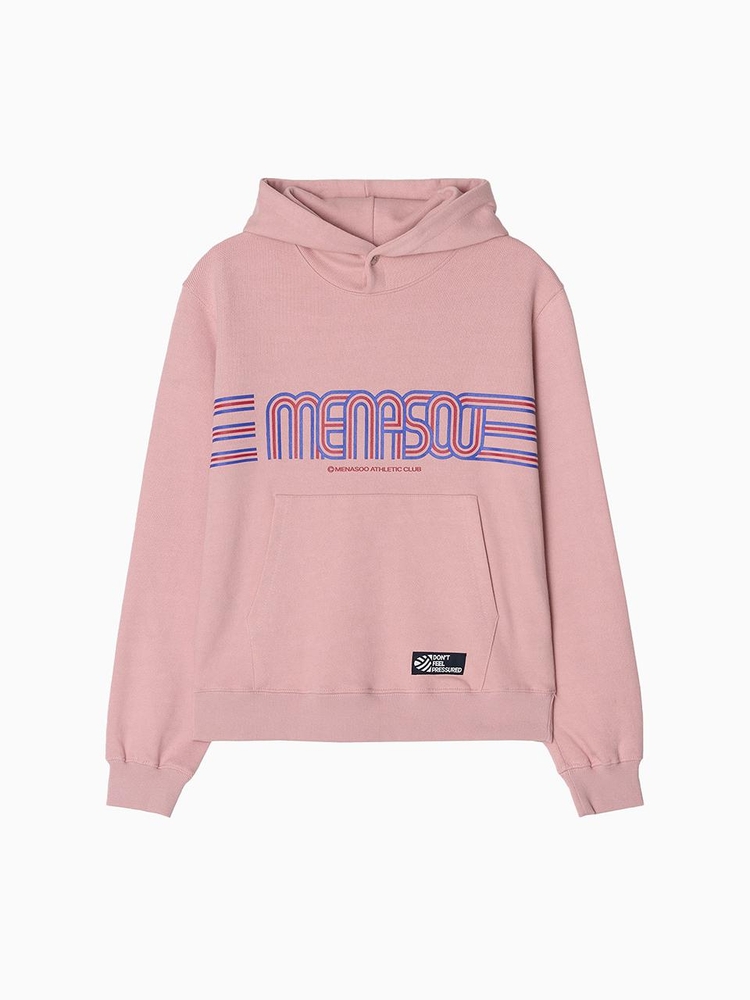 Menasoo Stripe Logo Hoodie_Pink