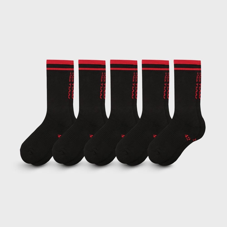 [5 PACK] RUNNING CREW FLOGGER FIT SOCKS_LONG_BLACK