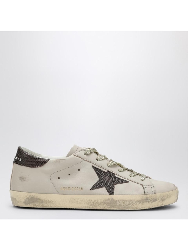 골든구스 FW24 Golden Goose Super-star grey/black plum sneakers GWF00101F006197 Multicolor