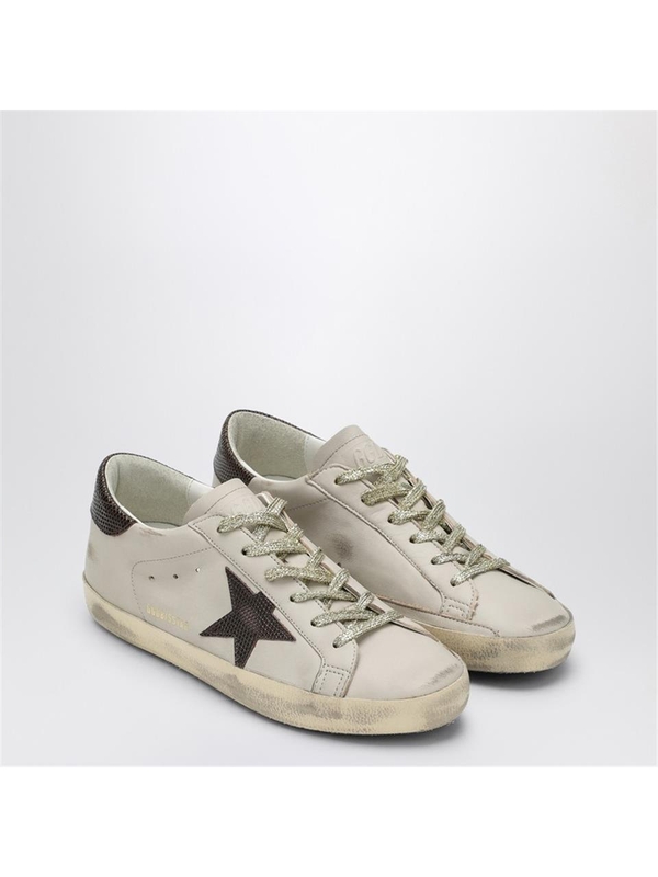 골든구스 FW24 Golden Goose Super-star grey/black plum sneakers GWF00101F006197 Multicolor