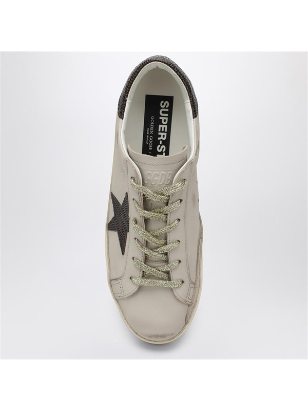 골든구스 FW24 Golden Goose Super-star grey/black plum sneakers GWF00101F006197 Multicolor