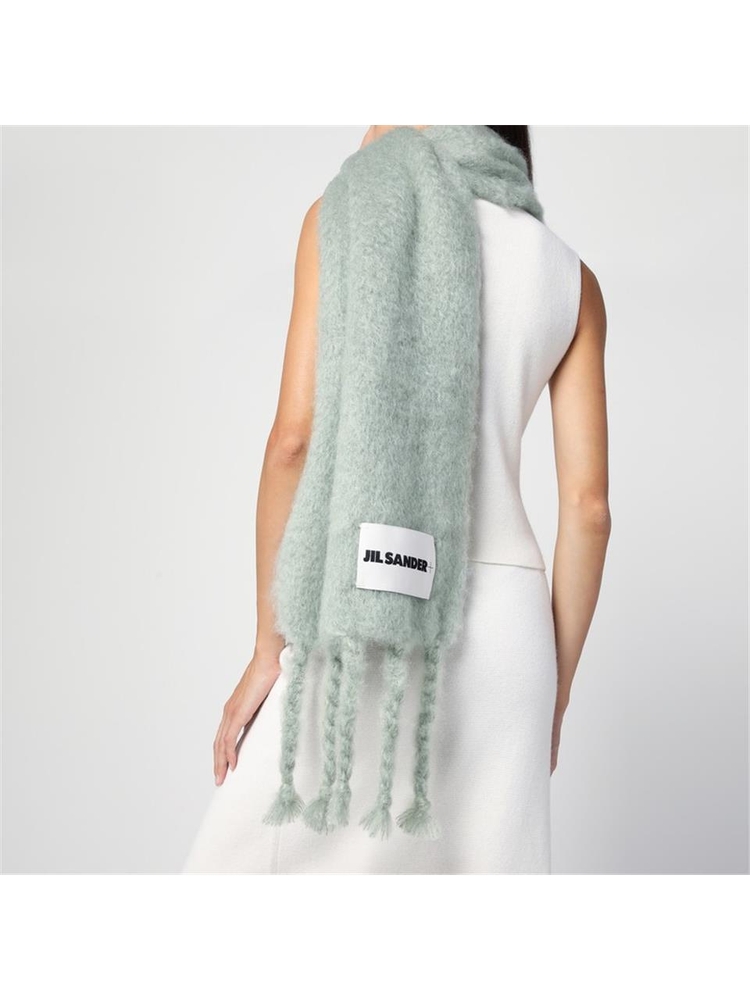 질샌더 FW24 Jil Sander Pale green mohair blend scarf J40TE0118J40041 Green