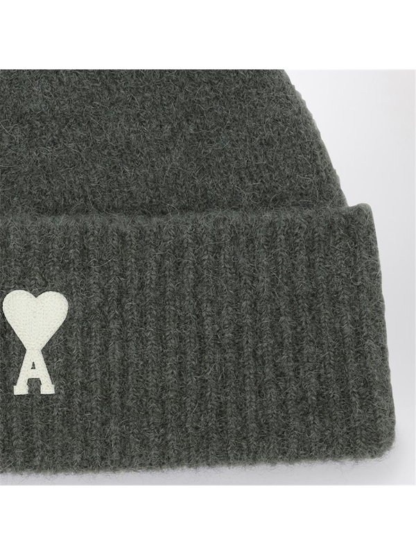 아미 FW24 Ami Paris Antique clay Ami De Coeur alpaca hat UHA115KN0032 Grey