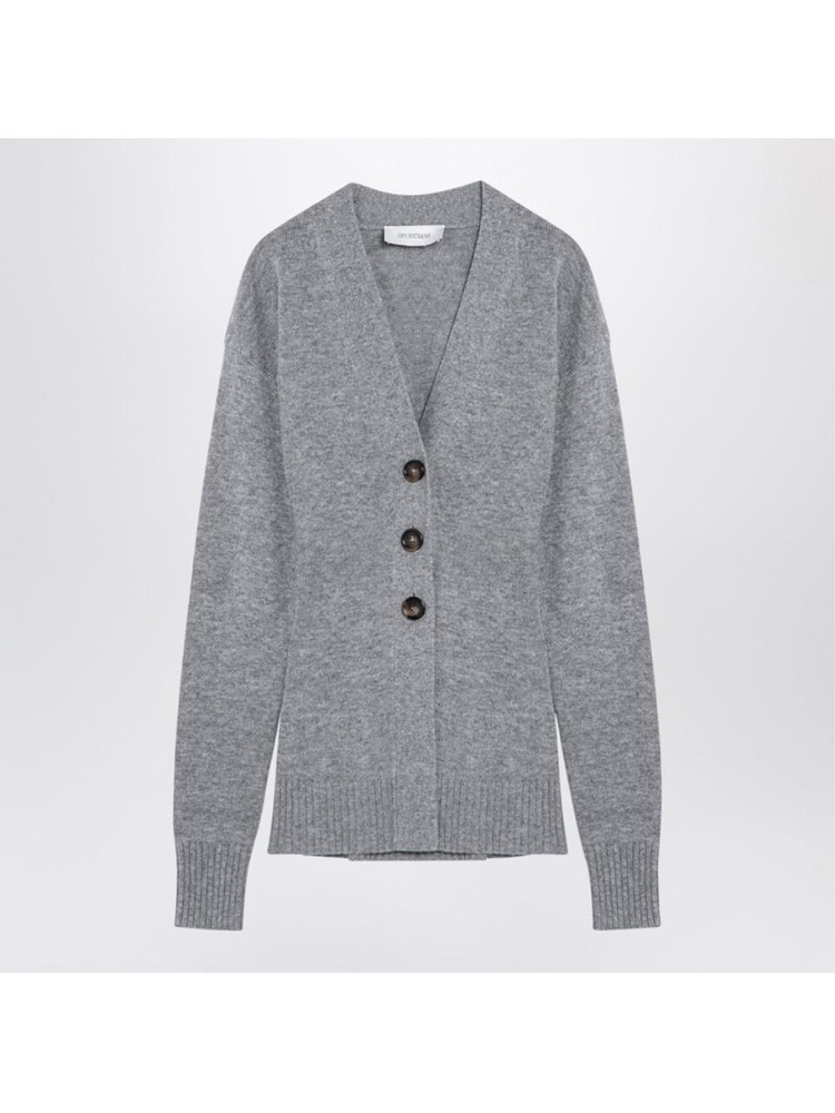 막스마라 스포트막스 FW24 Sportmax Grey wool and cashmere cardigan GONDOLAWO White