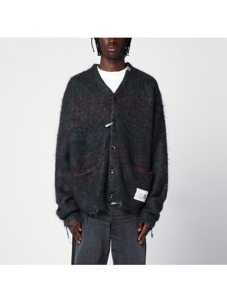 메종 미하라 야스히로 FW24 Maison MIHARA YASUHIRO Dark grey cardigan in mohair blend A13CD511WO Blue