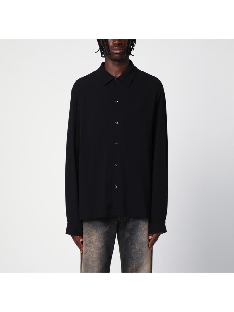 세퍼 FW24 Sefr Black wool-blend shirt SS24SENSEWO Black