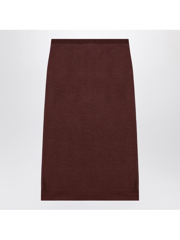 생로랑 FW24 Saint Laurent Brown semi-transparent midi skirt 799280Y75YK Brown