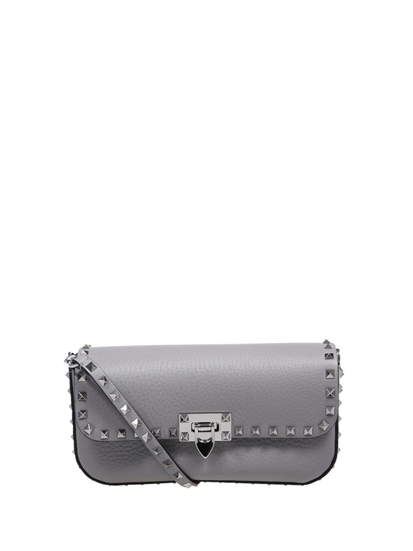 발렌티노 가라바니 FW24 ROCKSTUD MEDIUM SHOULDER BAG 5W0B0Q70KPJ Grey