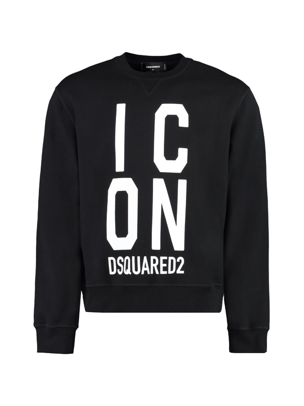 디스퀘어드2 FW23 Printed cotton sweatshirt S79GU0107S25516_900 black