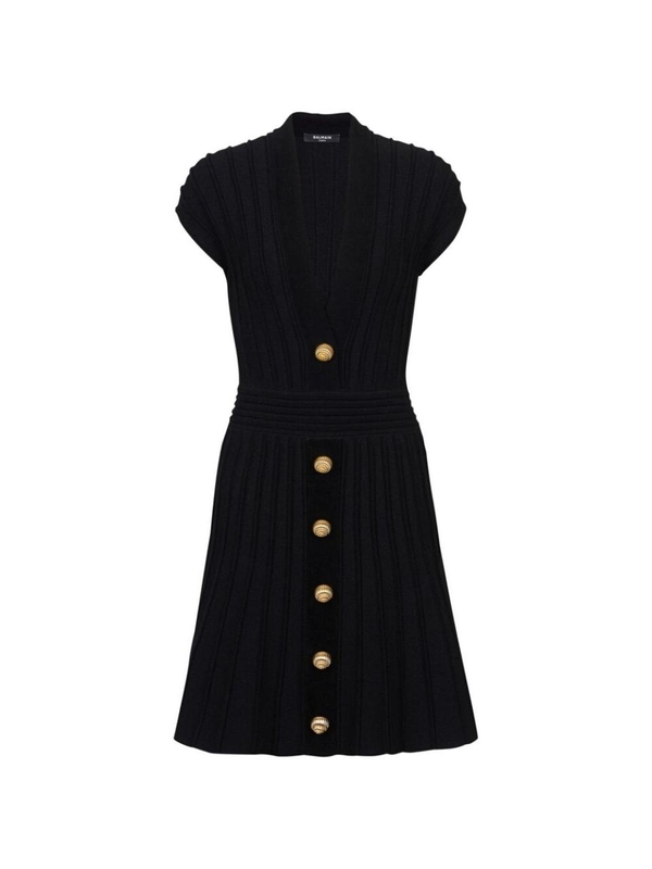 발망 FW24 Dress Balmain DF0R7086 KH64 0PA BLACK