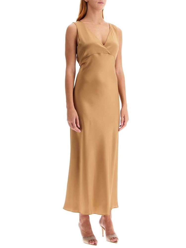 막스마라 FW24 sleeveless long satin dress LAZIO MIELE