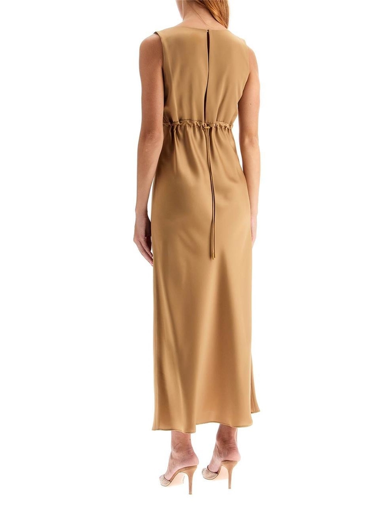 막스마라 FW24 sleeveless long satin dress LAZIO MIELE