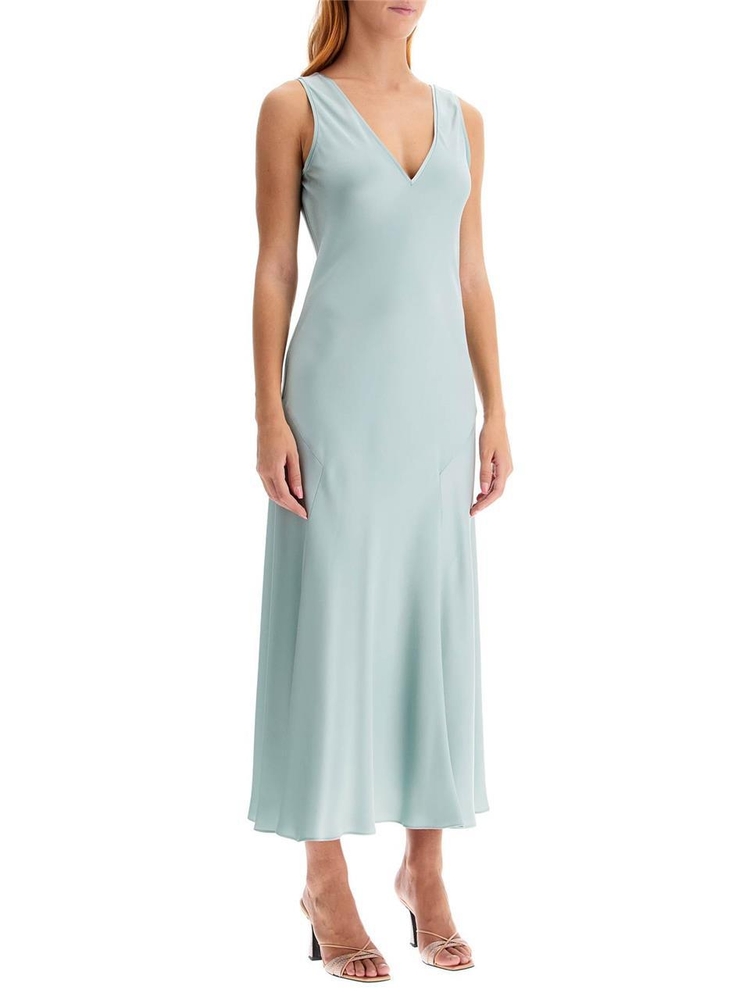 막스마라 스튜디오 SS24 acqui satin midi dress ACQUI ACQUAMARINA