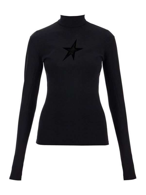 뮈글러 FW24 long-sleeved star top for 24F1TO0725859 BLACK