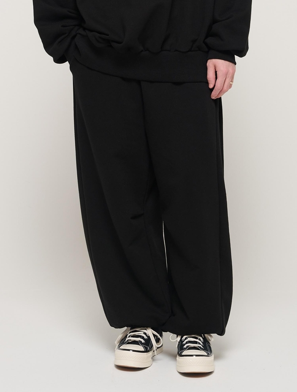 NICK COMFY WIDE TERRY JOGGER PANTS (BLACK)