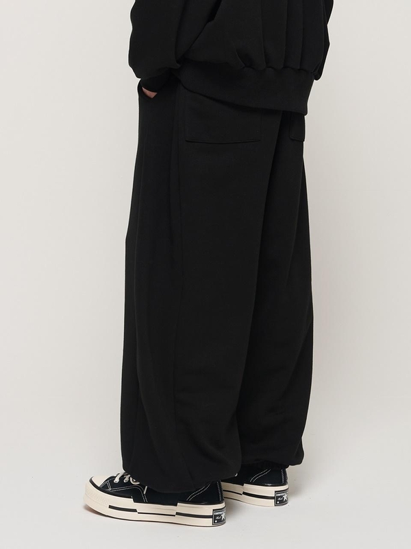 NICK COMFY WIDE TERRY JOGGER PANTS (BLACK)