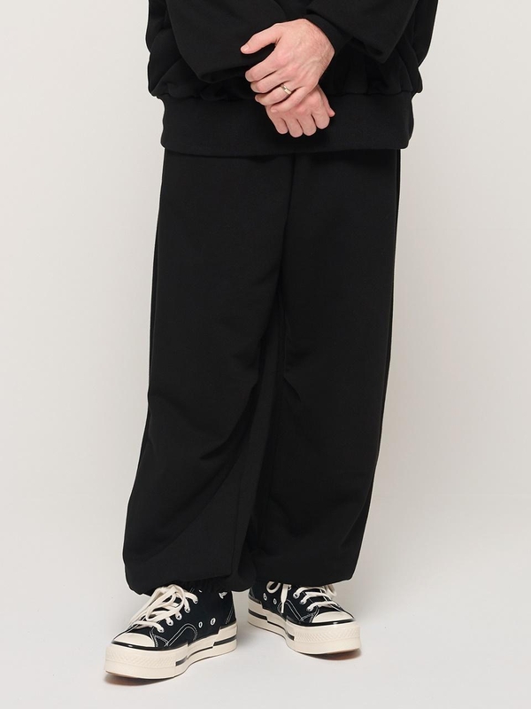 NICK COMFY WIDE TERRY JOGGER PANTS (BLACK)