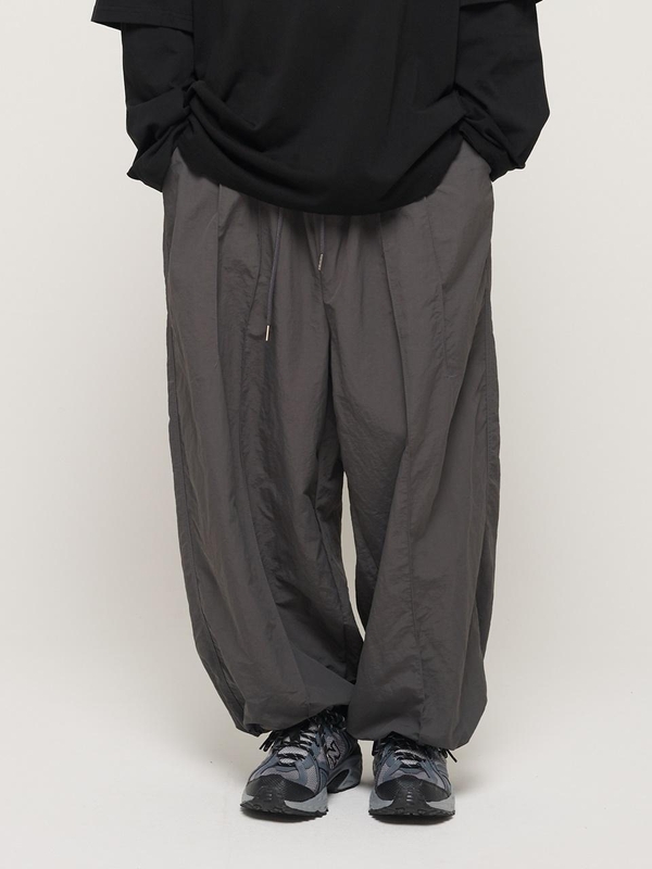 WIND PIN TUCK WIDE STRING PANTS (CHARCHOL)