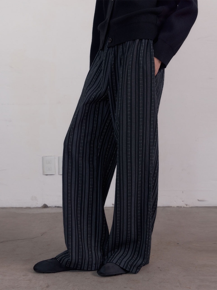 [3차] Stripe Banding Pants (Black)