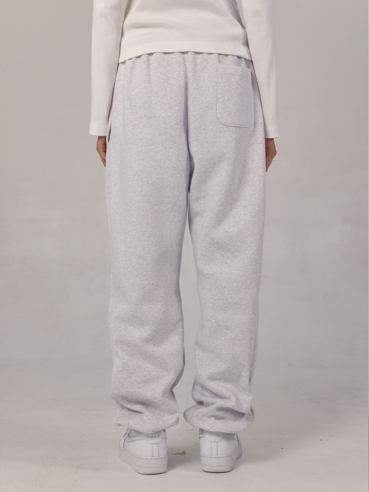 Soft Fleece Sweat Pants (Melange Grey)