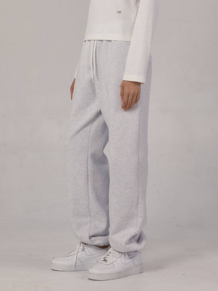 Soft Fleece Sweat Pants (Melange Grey)