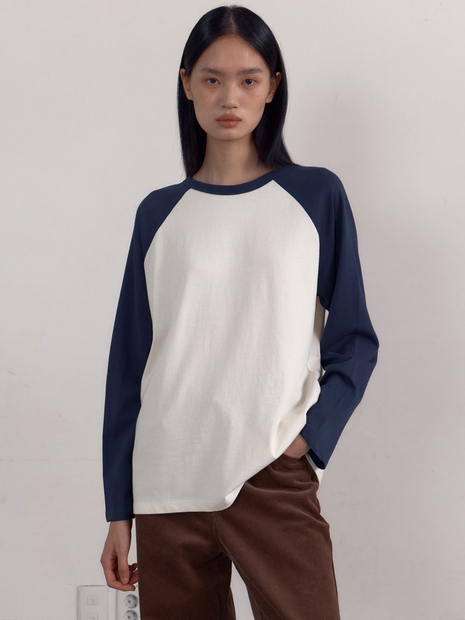 [3차] Loose Raglan Long Sleeve T-Shirts (Navy)