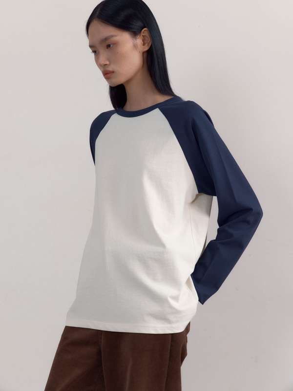 [3차] Loose Raglan Long Sleeve T-Shirts (Navy)