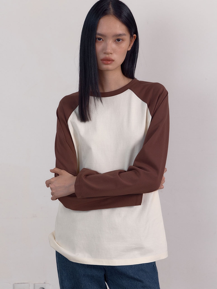 [2차] Loose Raglan Long Sleeve T-Shirts (Brown)