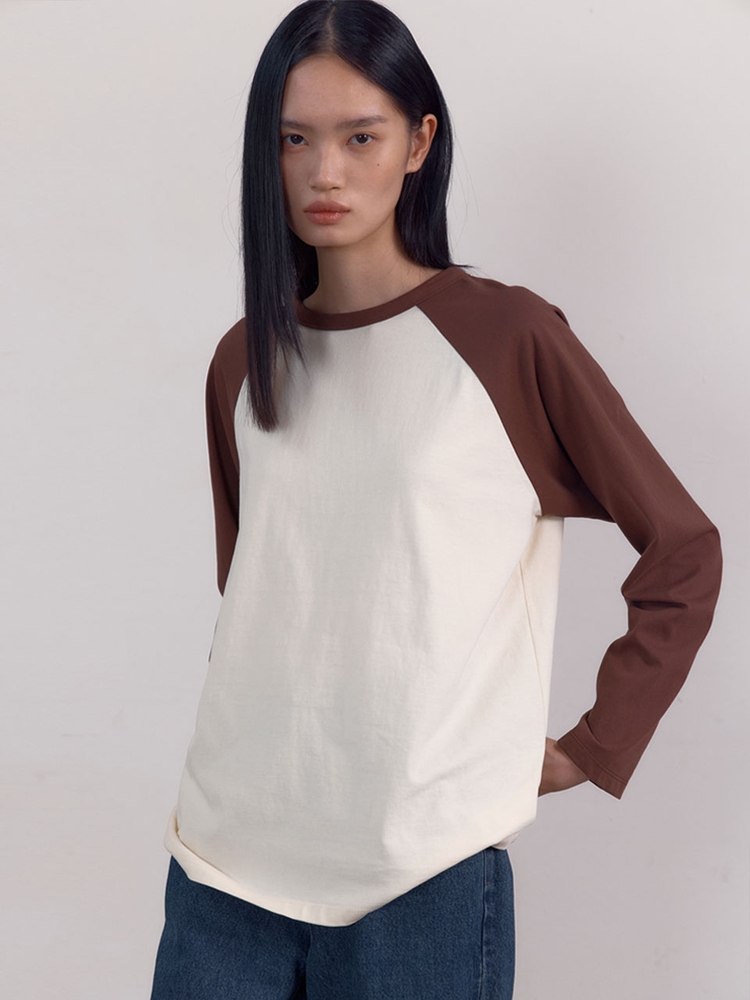 [2차] Loose Raglan Long Sleeve T-Shirts (Brown)