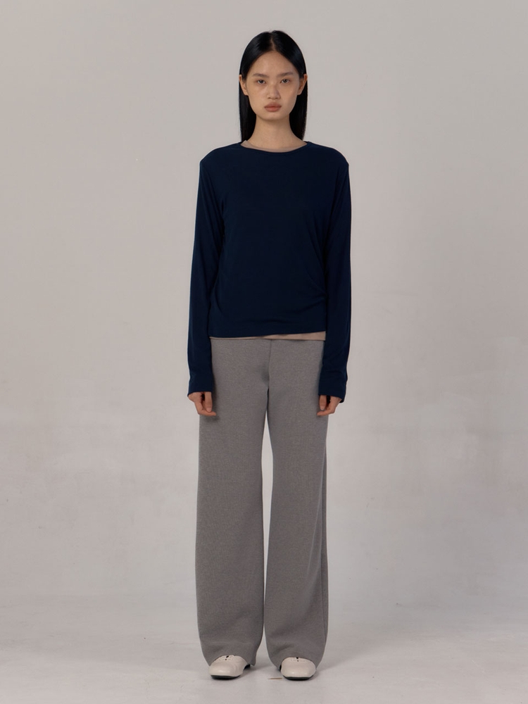 [2차] Tencel Rib Long Sleeve T-Shirts (Deep Navy)