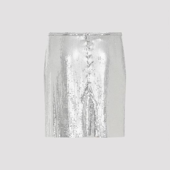 [해외배송] 24FW 파코라반 숏 스커트 24HIJU012MH0004 P040 SILVER METALLIC