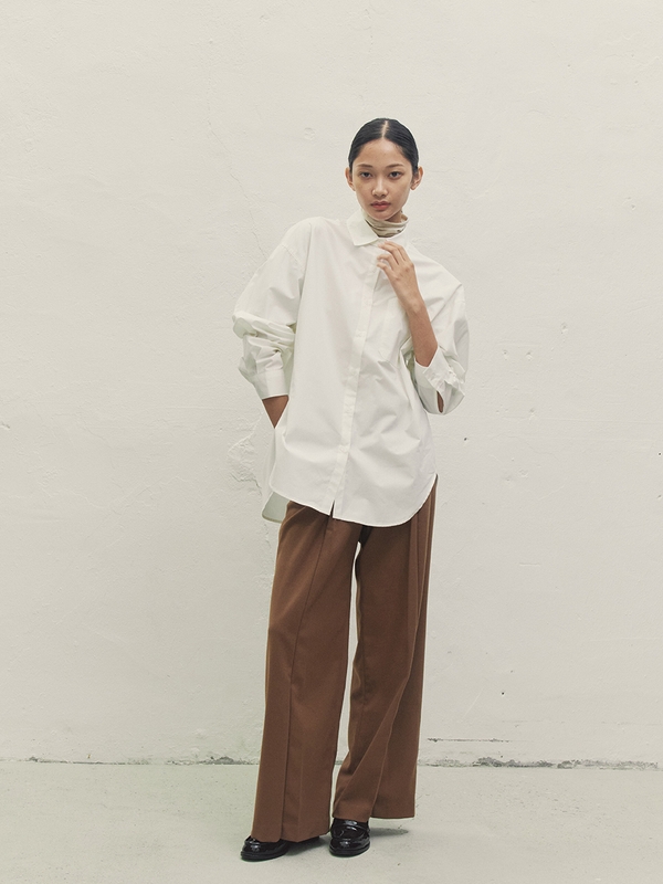 BASIC OVERSIZED-FIT LOGO SHIRT IVORY MBDFTO008IV