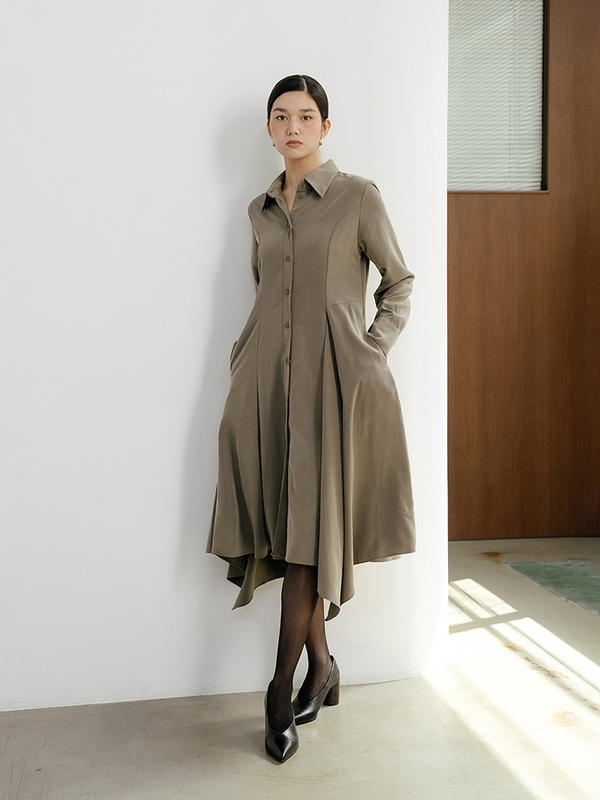 Khaki Shirt Dress