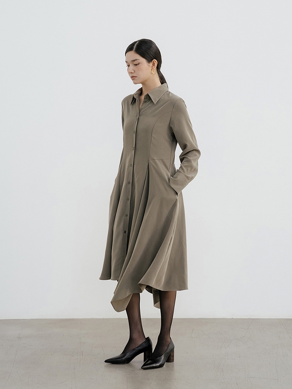 Khaki Shirt Dress