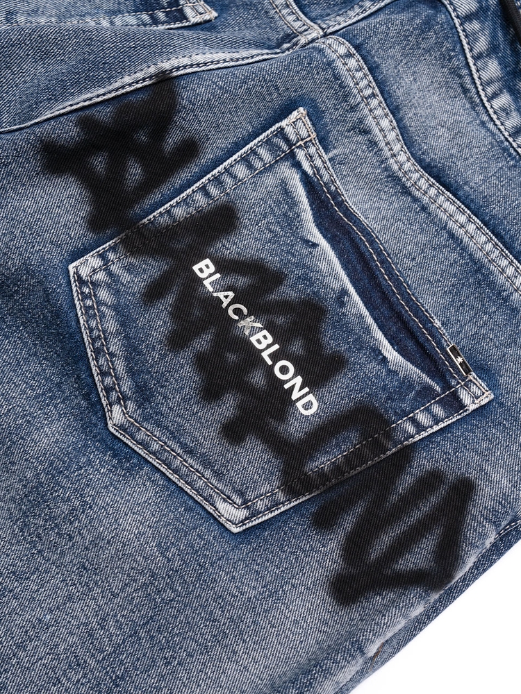 BBD Graffiti Metal Logo Denim Pants (Smoke Blue)